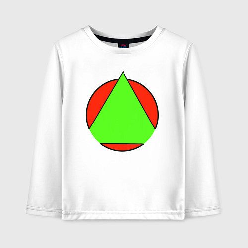 Детский лонгслив Треугольник в круге / Белый – фото 1