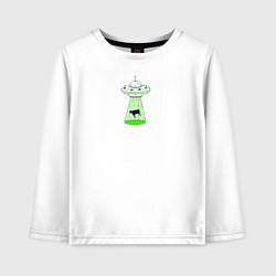 Лонгслив хлопковый детский To the Moon - корова и НЛО, цвет: белый