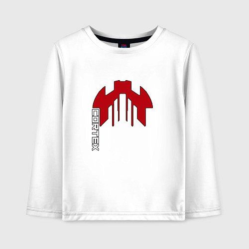 Детский лонгслив Cortex красный чёрная обводка / Белый – фото 1