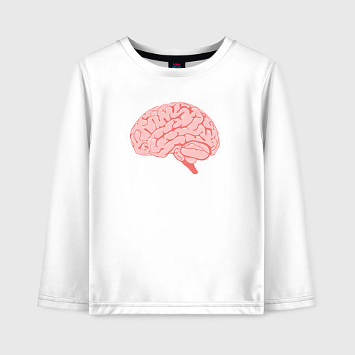Детский лонгслив Мозг иллюстрация / Белый – фото 1
