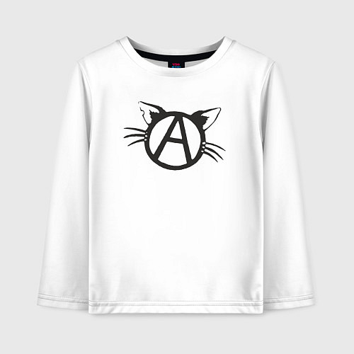 Детский лонгслив Cat anarchy / Белый – фото 1