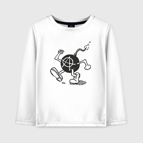 Детский лонгслив Bomb anarchy / Белый – фото 1