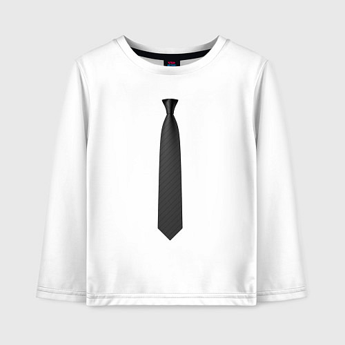 Детский лонгслив Черный галстук / Белый – фото 1