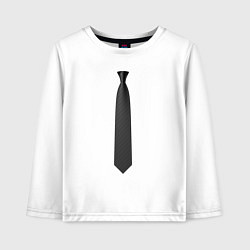 Лонгслив хлопковый детский Черный галстук, цвет: белый