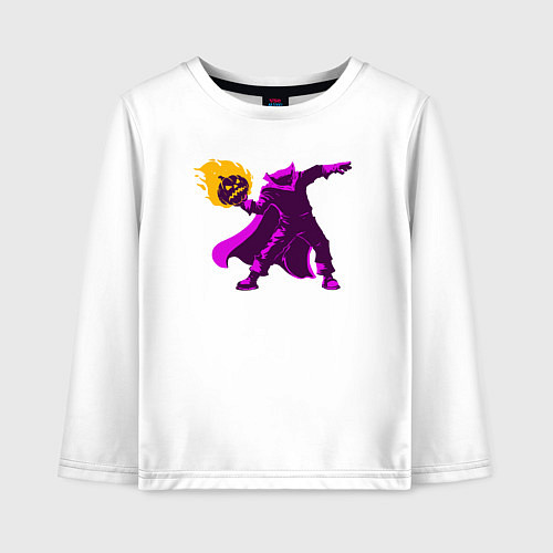 Детский лонгслив Halloween fire / Белый – фото 1
