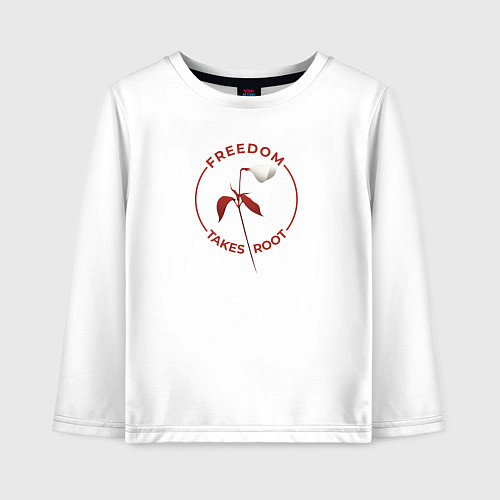 Детский лонгслив Freedom takes roots - Рассказ служанки / Белый – фото 1