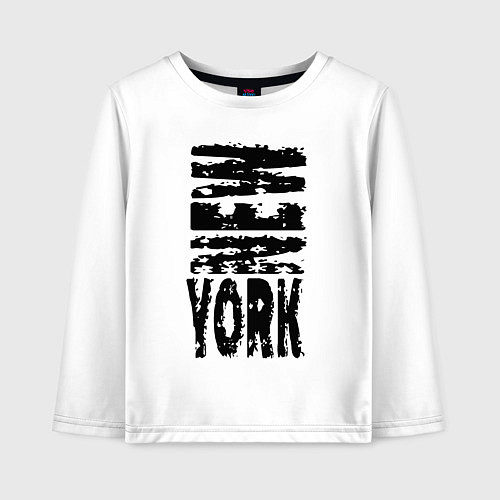 Детский лонгслив New York - USA / Белый – фото 1