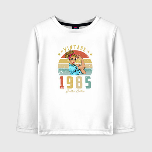 Детский лонгслив Винтаж 1985 / Белый – фото 1