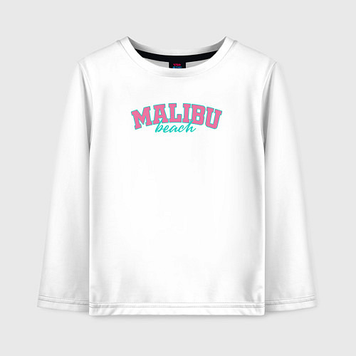 Детский лонгслив Malibu Beach text / Белый – фото 1
