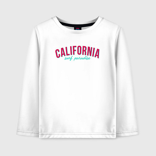 Детский лонгслив California surf paradise / Белый – фото 1