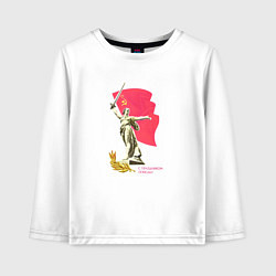 Лонгслив хлопковый детский Праздник победы статуя, цвет: белый