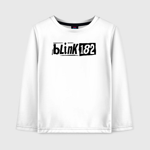 Детский лонгслив Blink 182 трафарет черный / Белый – фото 1