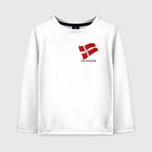 Детский лонгслив Я Датчанин - патриотизм / Белый – фото 1