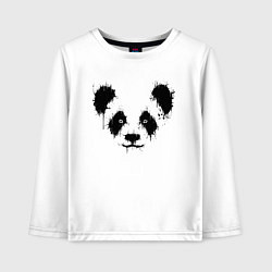 Лонгслив хлопковый детский Морда панды - кляксы, цвет: белый