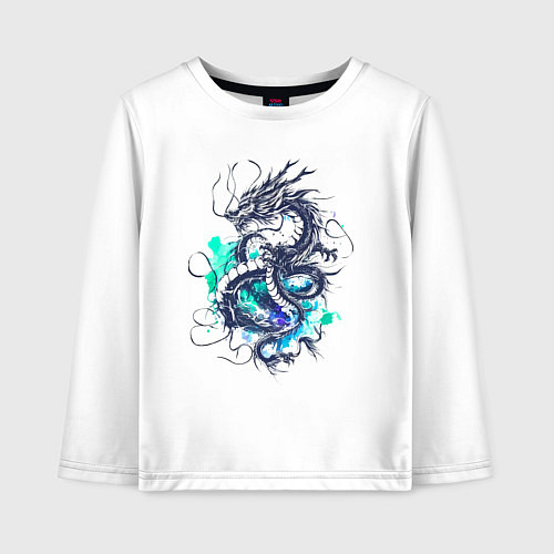 Детский лонгслив Japan dragon - ai art fantasy / Белый – фото 1