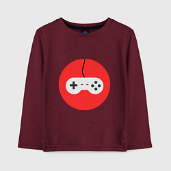 Лонгслив хлопковый детский Джойстик для игр, цвет: меланж-бордовый