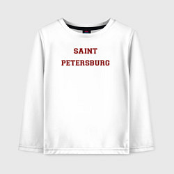 Лонгслив хлопковый детский Saint Petersburg Text, цвет: белый
