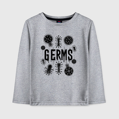 Детский лонгслив Микробы вирусы и бактерии / Меланж – фото 1