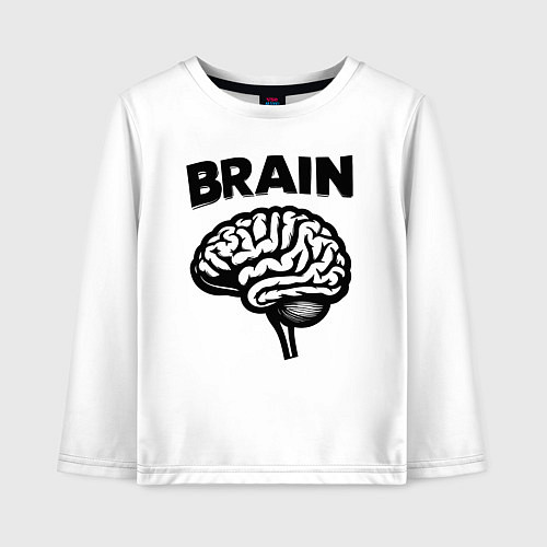 Детский лонгслив Мозг в действии / Белый – фото 1