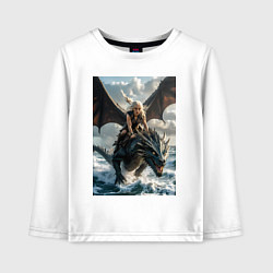 Детский лонгслив Девушка летит на драконе в стиле Игры престолов