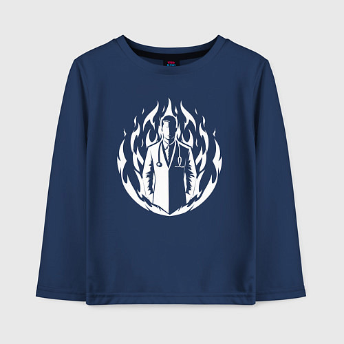 Детский лонгслив Огненный доктор / Тёмно-синий – фото 1