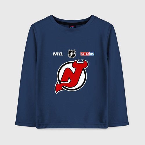 Детский лонгслив Нью Джерси Девилз - НХЛ команда / Тёмно-синий – фото 1