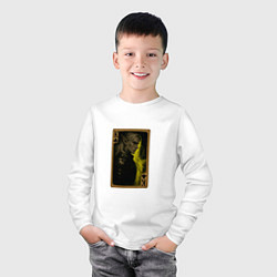 Лонгслив хлопковый детский Карта Аскейра Калионора: король треф, цвет: белый — фото 2