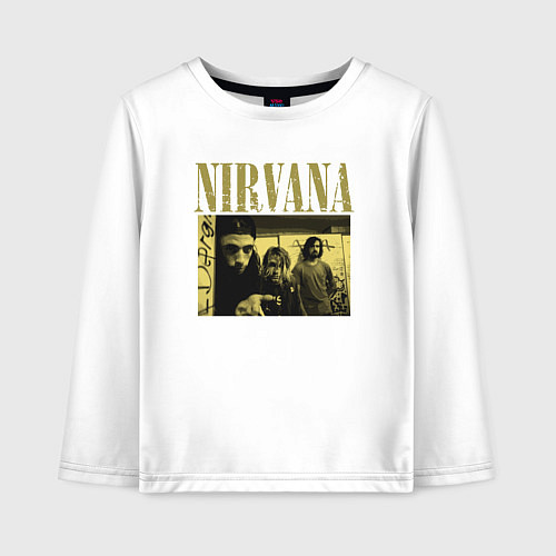 Детский лонгслив Nirvana foto band / Белый – фото 1