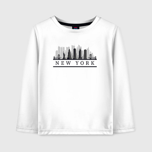 Детский лонгслив Город Нью-Йорк / Белый – фото 1