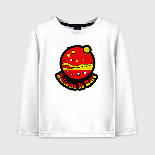 Детский лонгслив Добро пожаловать на Марс / Белый – фото 1