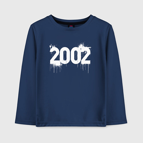 Детский лонгслив Граффити стиль 2002 / Тёмно-синий – фото 1