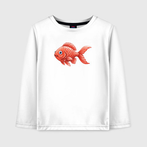 Детский лонгслив Милая красная рыбка / Белый – фото 1