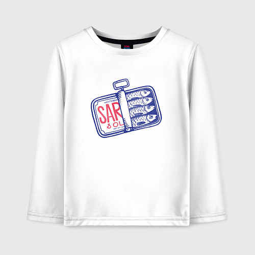 Детский лонгслив Сардины / Белый – фото 1