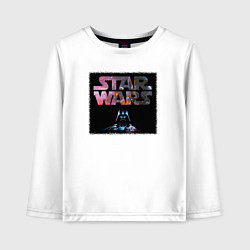 Лонгслив хлопковый детский Звёздные войны надпись вейдер, цвет: белый