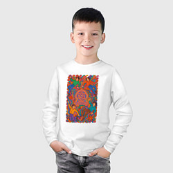 Лонгслив хлопковый детский Astro психоделический рисунок, цвет: белый — фото 2
