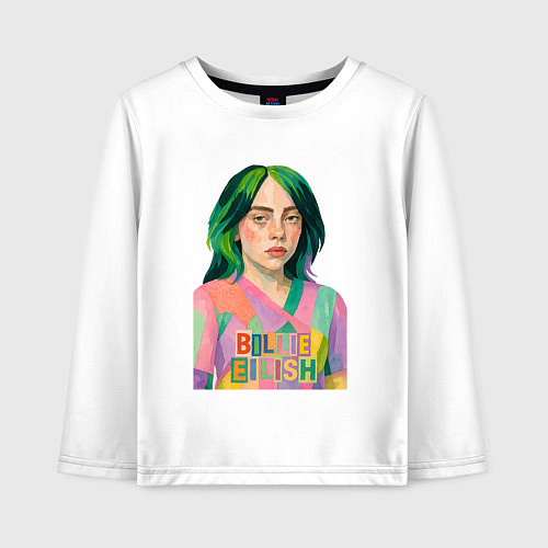 Детский лонгслив Билли Айлиш коллаж / Белый – фото 1
