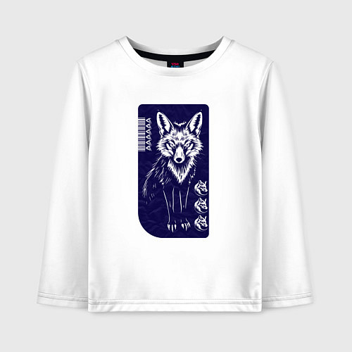 Детский лонгслив Серьёзный лис / Белый – фото 1