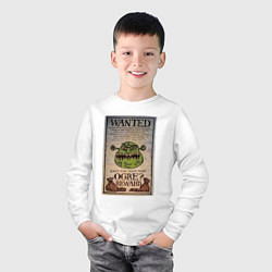 Лонгслив хлопковый детский Разыскивается огр, цвет: белый — фото 2