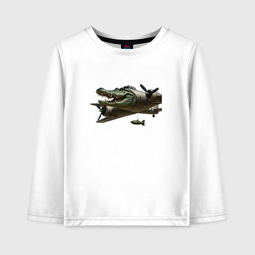 Детский лонгслив Бомбардиро крокодило / Белый – фото 1