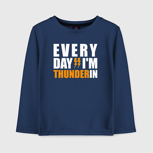 Детский лонгслив Thunder in / Тёмно-синий – фото 1