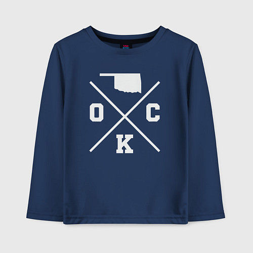 Детский лонгслив OKC map / Тёмно-синий – фото 1