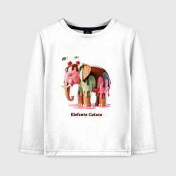 Лонгслив хлопковый детский Брейнрот - Elefante Gelato, цвет: белый