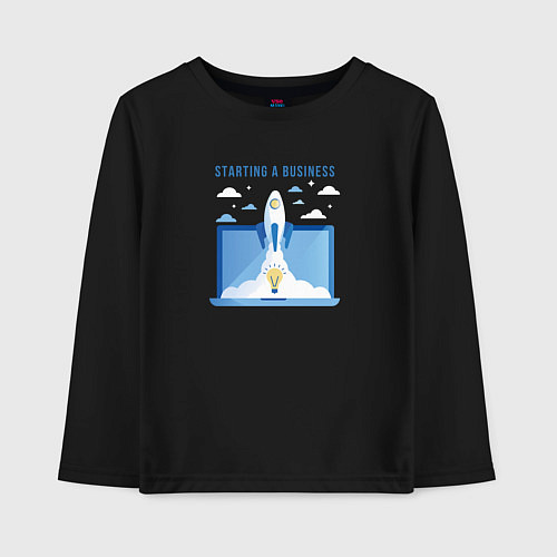 Детский лонгслив Starting a business / Черный – фото 1
