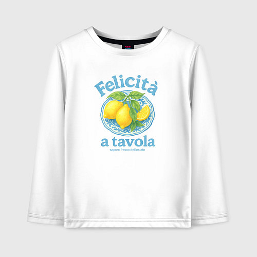 Детский лонгслив Felicita a tavola / Белый – фото 1