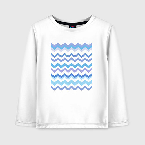 Детский лонгслив Зигзаги - волны / Белый – фото 1