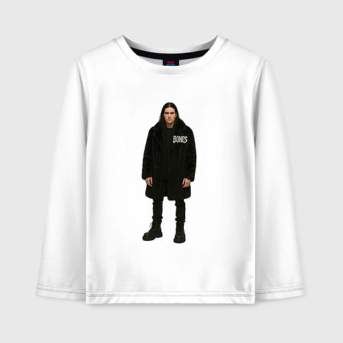 Детский лонгслив Bones во весь рост / Белый – фото 1