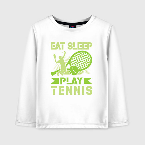 Детский лонгслив Есть спать играть в теннис / Белый – фото 1