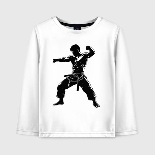 Детский лонгслив Джиу-джитсу боец / Белый – фото 1