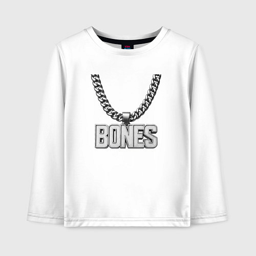 Детский лонгслив Цепь Bones / Белый – фото 1