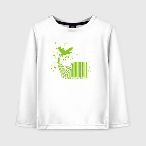 Детский лонгслив Свободная птица / Белый – фото 1